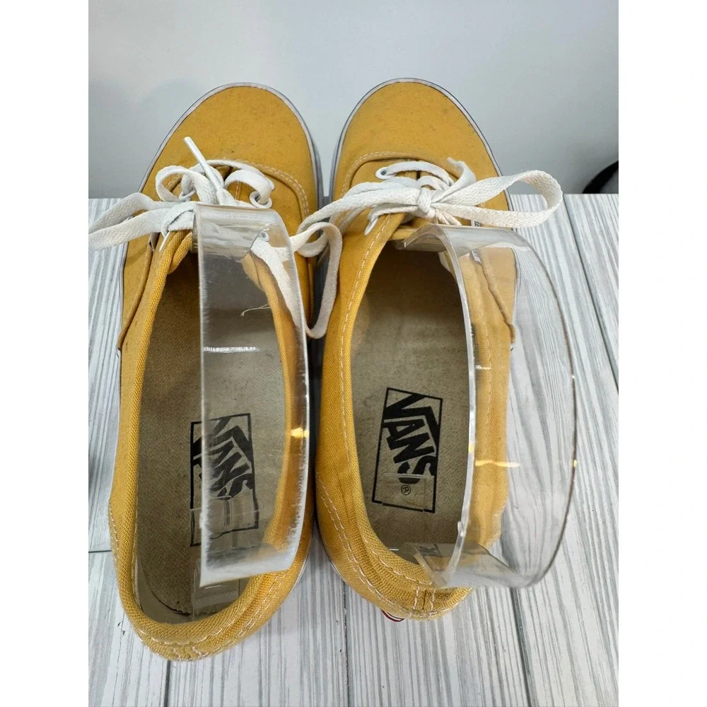 Vans Canvas Low‎ Top Lace Up Sneakers Mustard Yellow Women's Casual Shoes Size 8